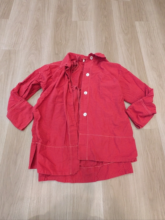 Free People Arlo Red Plaid Set Button Blouse And Mini Dress Size S - Picture 2 of 14